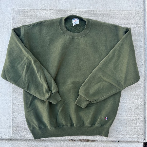 Jerzees Other - Vintage Army Green Blank Jerzees Sweatshirt Size XL